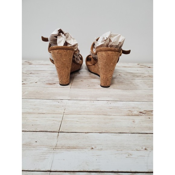 Womens UGG Jullita Brown Suede Cork Wedge Heels Open Toe Sandal Size‎ 8 - Picture 8 of 9